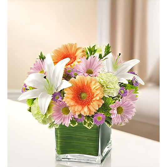 Healing Tears - Multicolor Pastel - Funeral > Vase Arrangements - Queens Flower Delivery