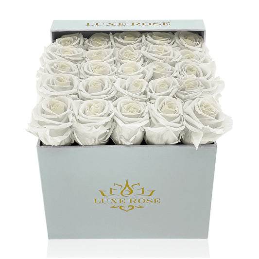 Preserved Roses Small Box | White - Roses - Queens Flower Delivery
