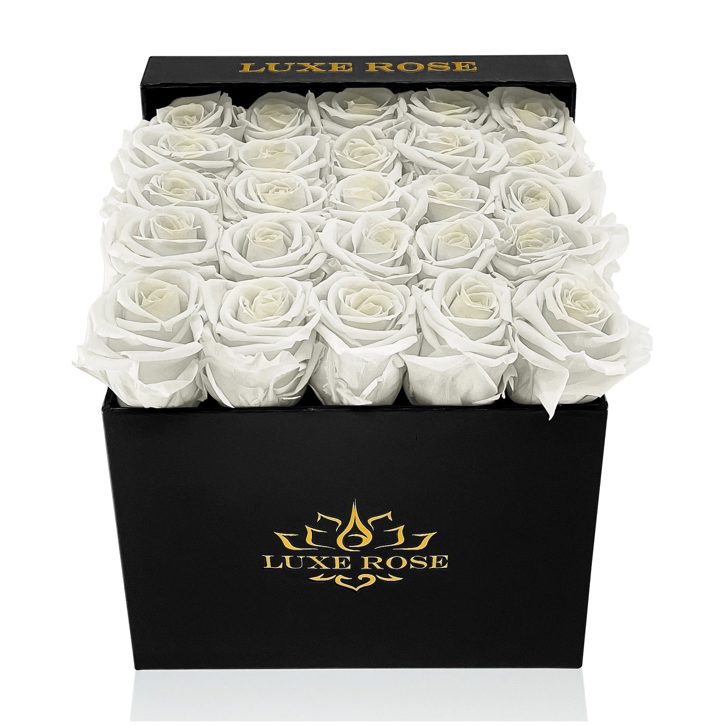 Preserved Roses Small Box | White - Roses - Queens Flower Delivery