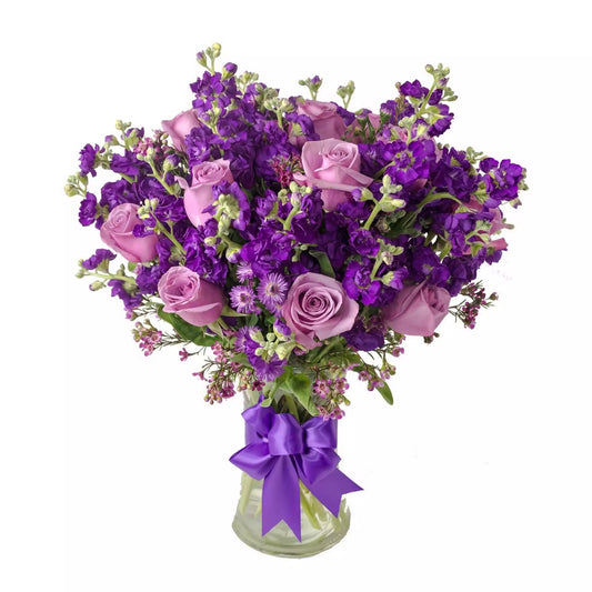 Purple Shades - Fresh Cut Flowers - Queens Flower Delivery