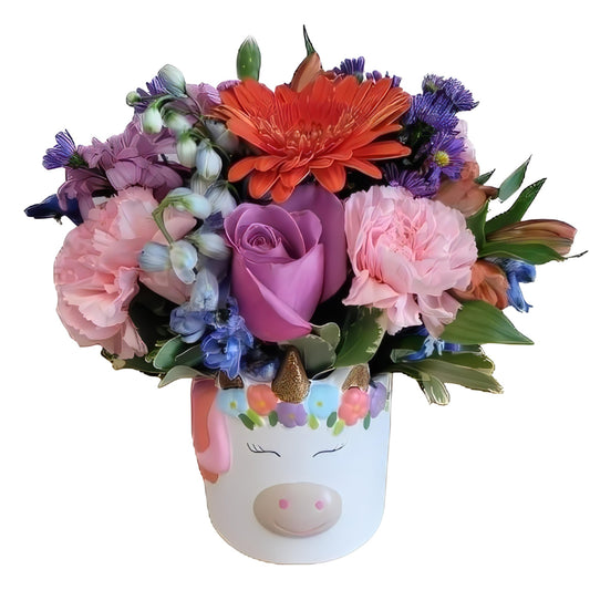 Unicorn Floral Fantasy - Floral Arrangement - Queens Flower Delivery