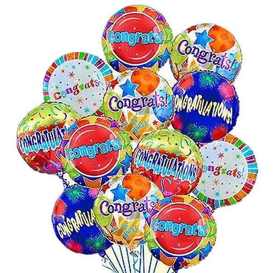 Air-Rangement - 12 Mylar Balloons - Occasions > Congratulations - Queens Flower Delivery