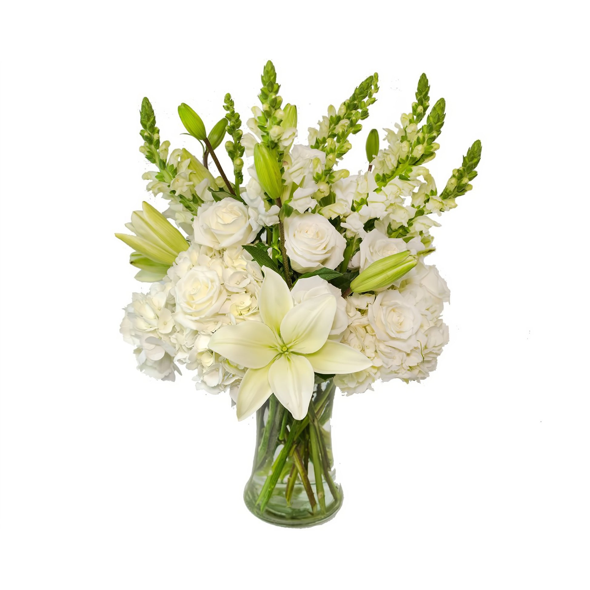 All White Arrangement - Holiday Collection - Queens Flower Delivery