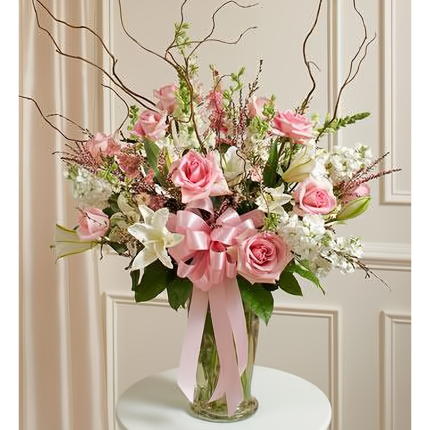 Beautiful Blessings Pink Vase Arrangement - Funeral > For the Service - Queens Flower Delivery