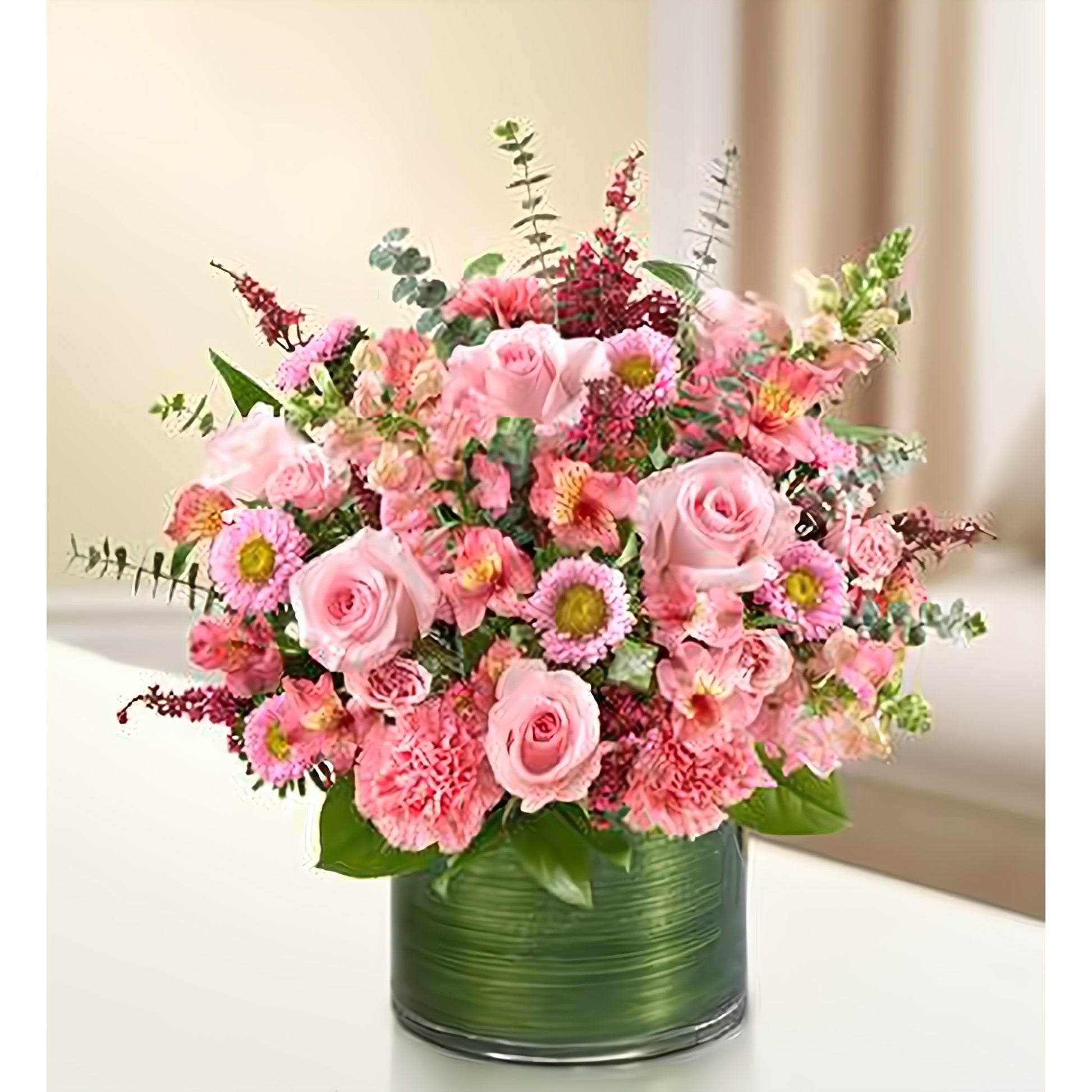 Cherished Memories - All Pink - Funeral > Vase Arrangements - Queens Flower Delivery