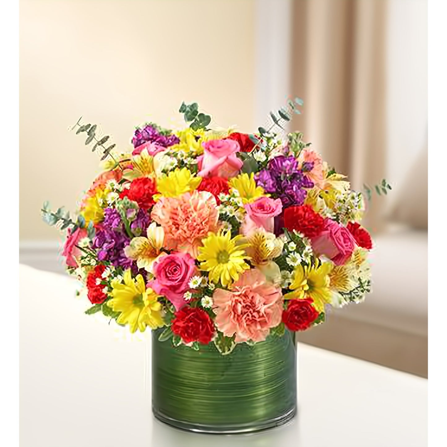 Cherished Memories - Multicolor Bright - Funeral > Vase Arrangements - Queens Flower Delivery