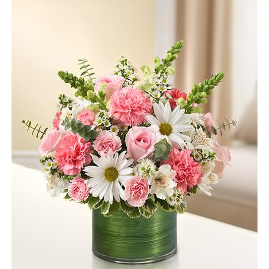 Cherished Memories - Pink and White - Funeral > Vase Arrangements - Queens Flower Delivery