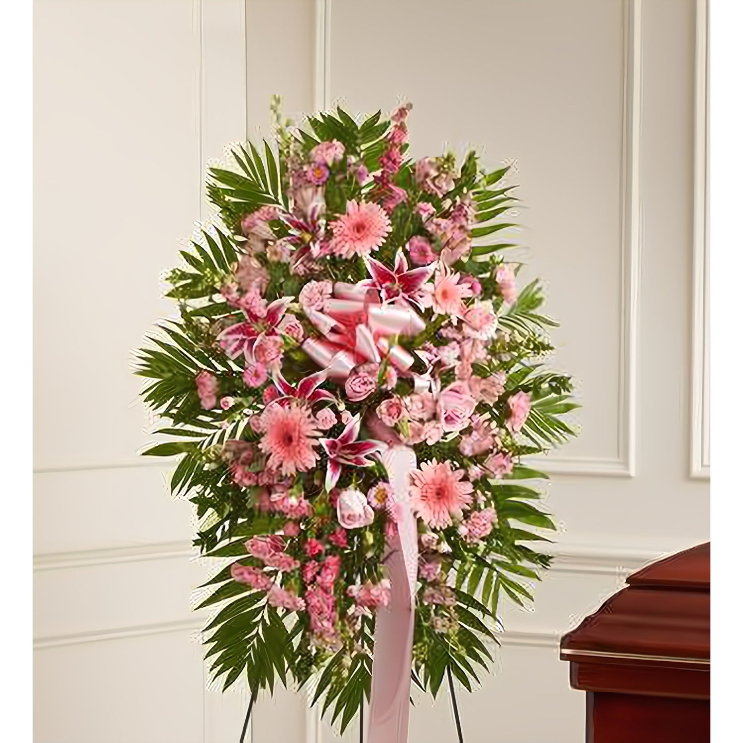 Deepest Sympathies Standing Spray - Pink - Funeral > Standing Sprays - Queens Flower Delivery