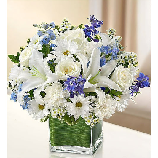 Healing Tears - Blue and White - Funeral > Vase Arrangements - Queens Flower Delivery