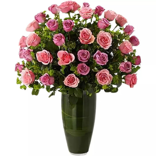 Luxury Rose Bouquet - 24 Premium Long Stem Pink & Lavender Roses - Products > Luxury Collection - Queens Flower Delivery