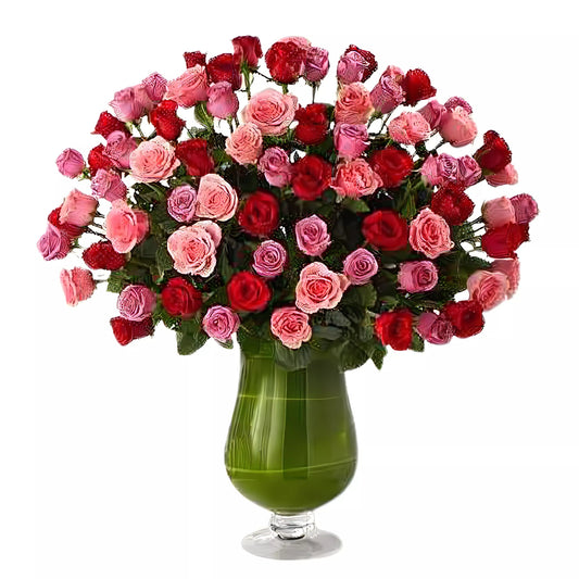 Luxury Rose Bouquet - 24 Premium Long Stem Red, Pink & Lavender Roses - Products > Luxury Collection - Queens Flower Delivery