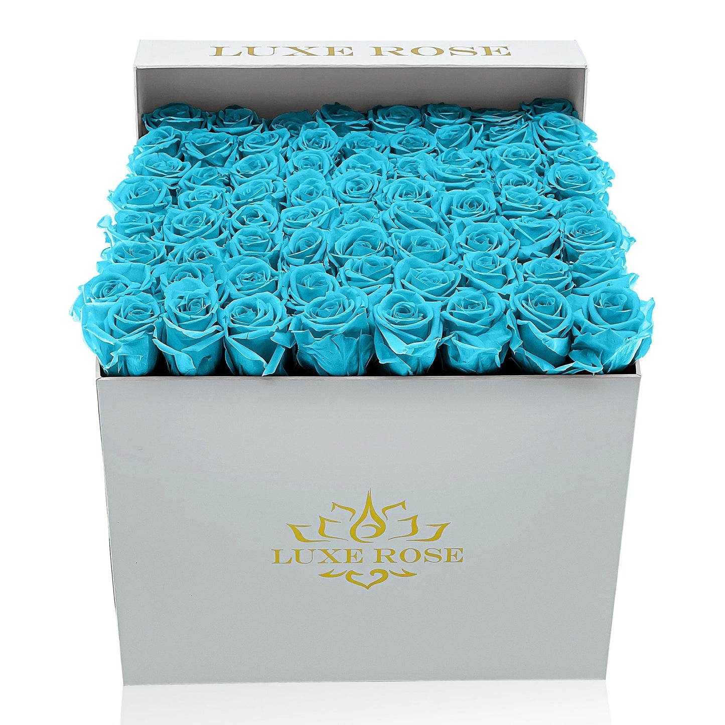 Preserved Roses Large Box | Bright Turquoise - Roses - Queens Flower Delivery