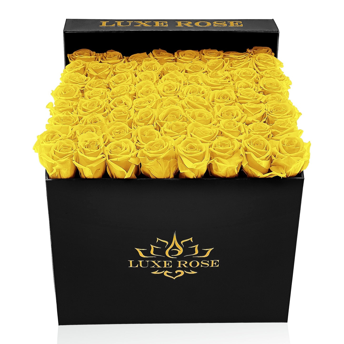 Preserved Roses Large Box | Bright Yellow - Roses - Queens Flower Delivery