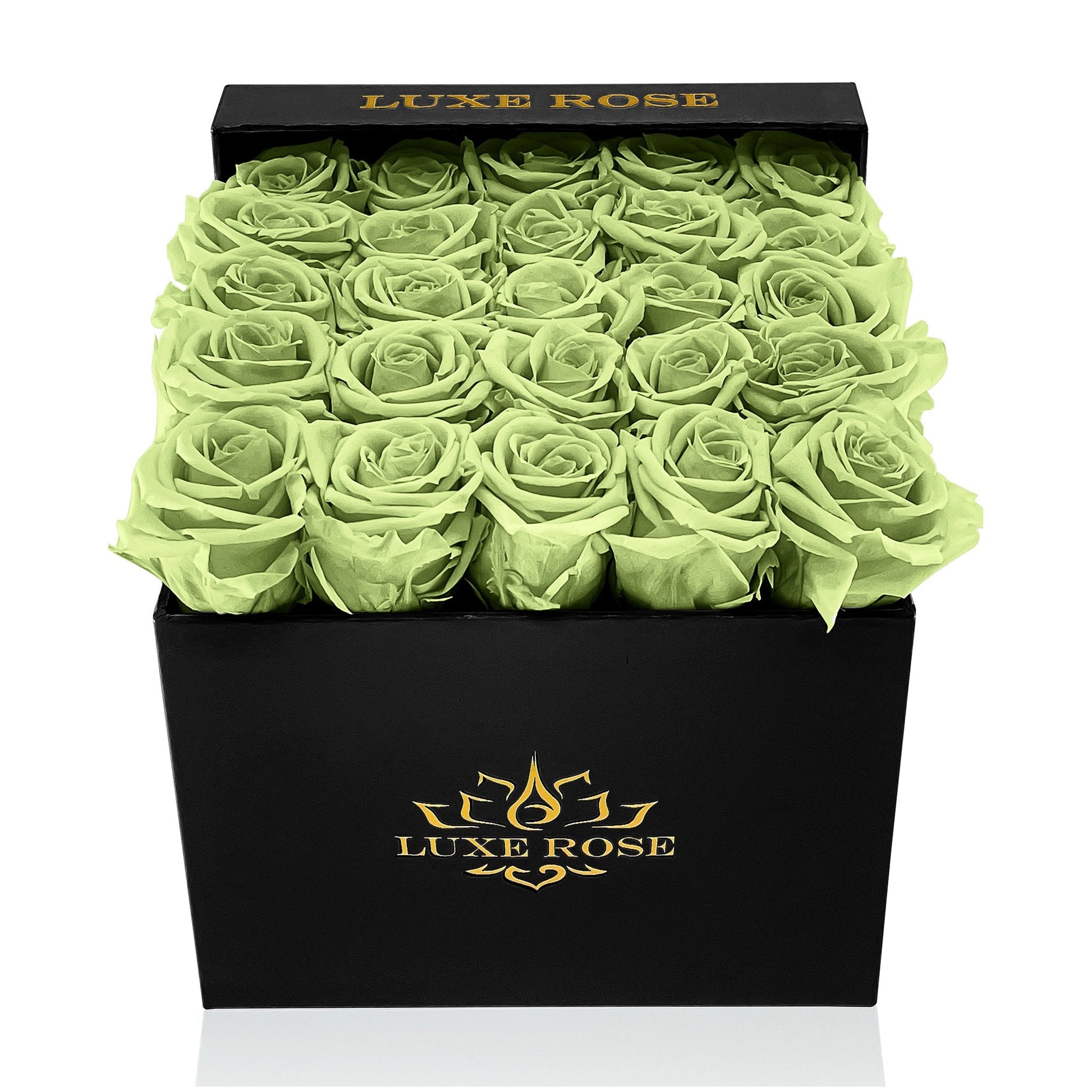 Preserved Roses Small Box | Green - Roses - Queens Flower Delivery