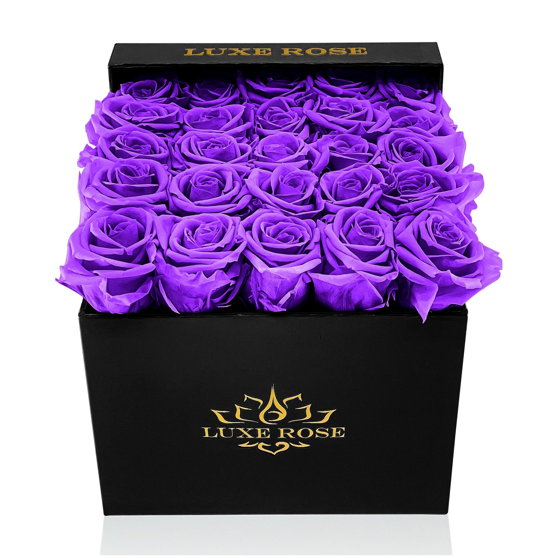 Preserved Roses Small Box | Purple - Roses - Queens Flower Delivery