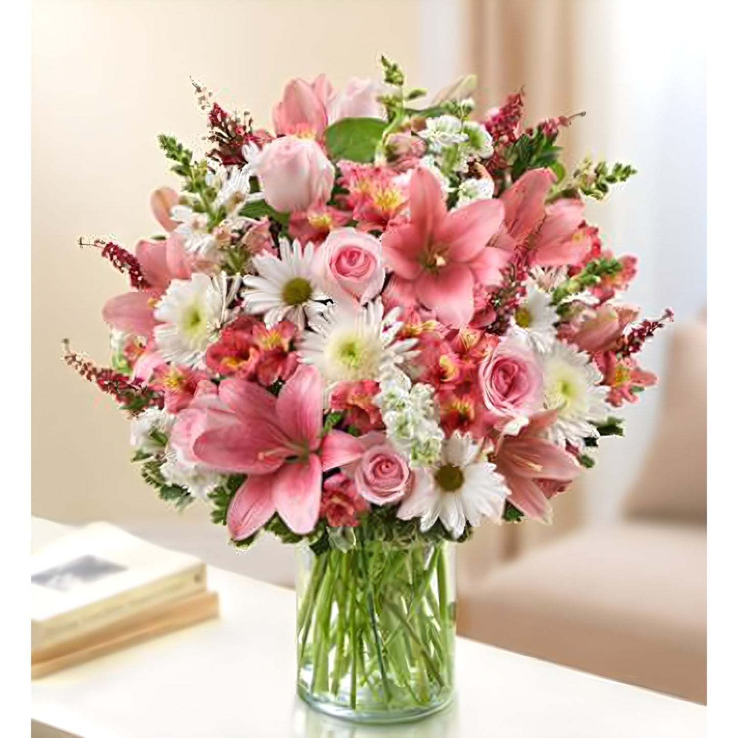 Sincerest Sorrow - Pink and White - Funeral > Vase Arrangements - Queens Flower Delivery