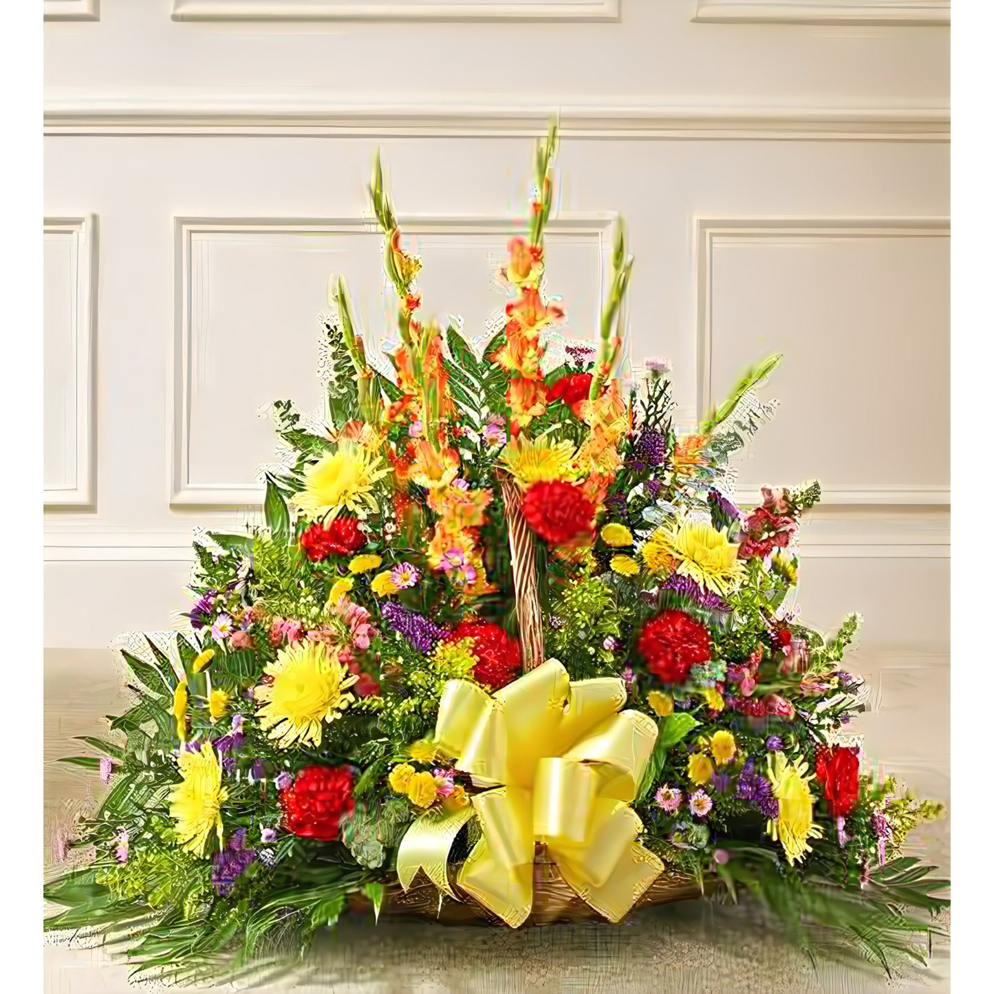 Thoughts and Prayers Fireside Basket - Bright - Funeral > For the Service - Queens Flower Delivery